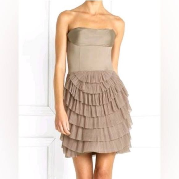 $348‼️BCBGMaxAzria Satin Ruffle Tulle Tiered Layered Sleeveless Dress Corset Sz4 - Picture 14 of 14
